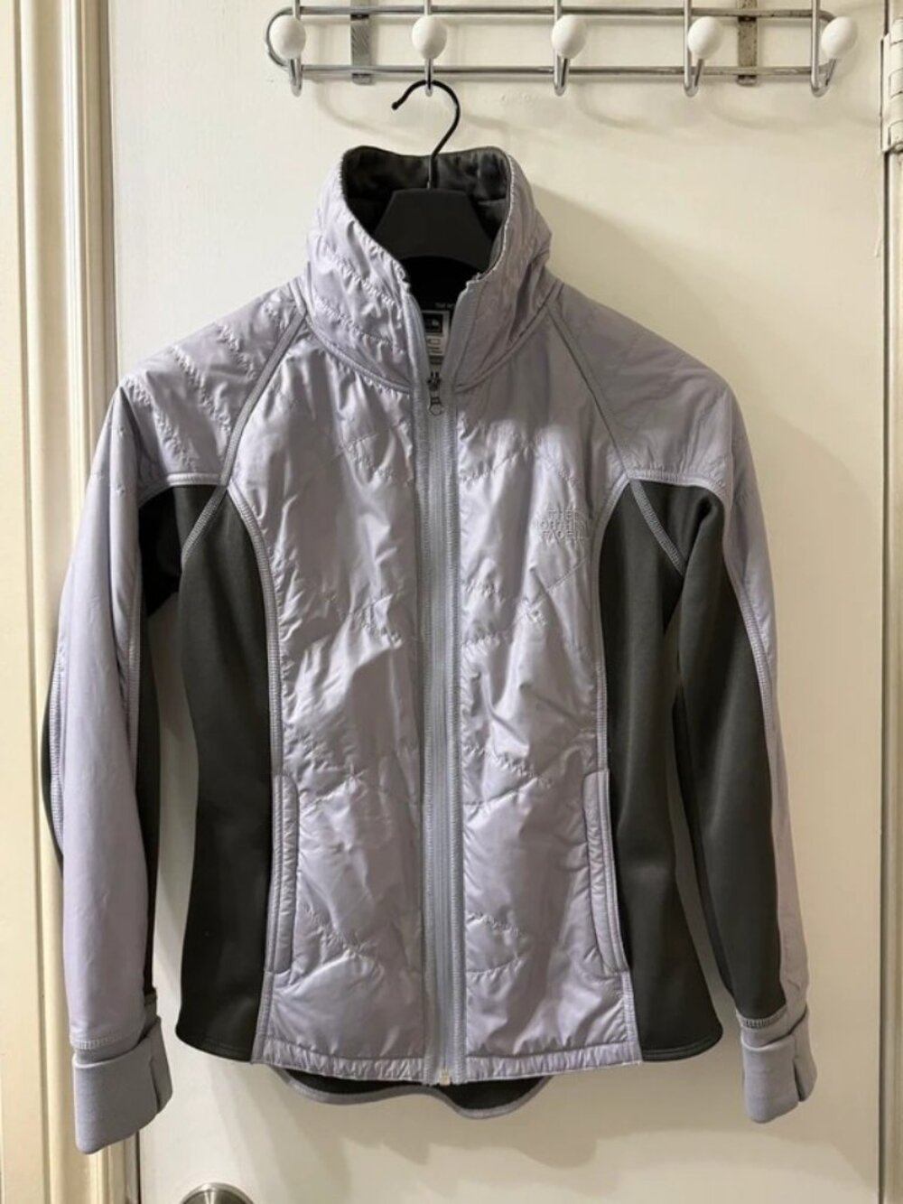 The North Face Women's Mashup Heather Gray Full Zip Jacket Thumb Holes Size S